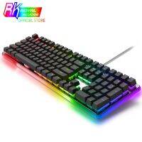 ~ ROYAL KLUDGE RK918 Wired Mechanical Gaming Keyboard คีย์บอร์ดเกมมิ่ง 100% Full Size 108 Keys RGB Backlit and Surrounding LED Lights Aluminum Frame Red/Brown/Blue Switch for Computer