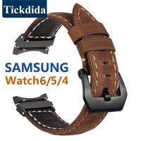 สายหนังของแท้คุณภาพสูงสำหรับนาฬิกา Samsung Galaxy Watch 5สายโปร Watch 6สาย44Mm สำหรับ Galaxy Watch 4 Classic 46Mm 47Mm