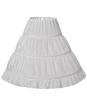 [ใหม่] กระโปรงชั้นในสีขาวสำหรับเด็ก Jupon Crinoline Cancan Slip Mariage 3ห่วงอุปกรณ์จัดงานแต่งงาน Underskirt Petticoat สำหรับชุดสาว