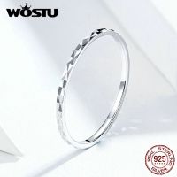 WOSTU มาใหม่ล่าสุด100% แหวน CZ แหวนเรียบง่าย925เงินสเตอร์ลิงแท้แฟชั่นสุดฮอตสำหรับผู้หญิง FIR586เครื่องประดับคอลเซชัน