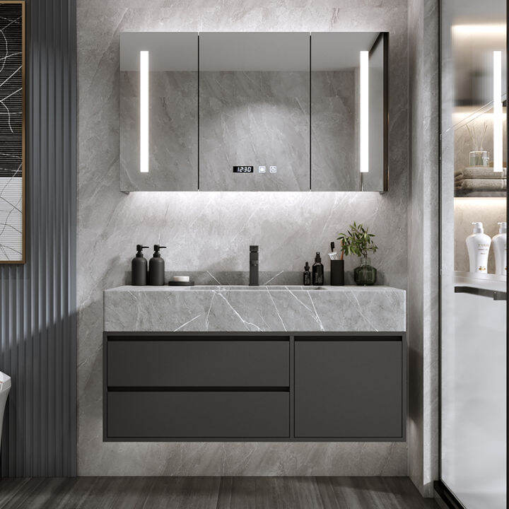 Light luxury bathroom combination simple modern mirror