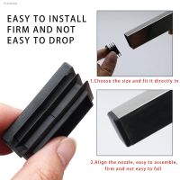 ♀⊙℡ 10Pcs Black Plastic Chair Feet Tube Cap Steel Rectangular Tube Plug Furniture Non-slip Foot Protective Pad Dust-Proof Foot Cover