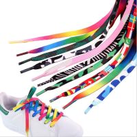 Fashion Printed shoelace decoration Pattern Colored Shoe Laces Flat Shoelace England Shoe Lace strings