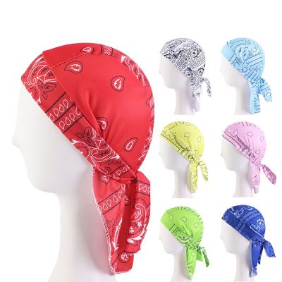 【CC】∏✆☃  Men Bandana Hat Stretchy paisley Durag Print Breathable Chemo Turban Fashion Headwrap Headwear Pirate Scarf
