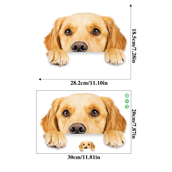 สติ๊กเกอร์ติดห้องน้ำการ์ตูนสุนัขน่ารักกันน้ำได้ติดง่ายลบสติกเกอร์ตกแต่งติดด้วยตนเองที่น่ารัก