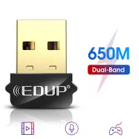 อะแดปเตอร์ Wifi USB 5G/2.4กิกะเฮิร์ตซ์การ์ดเน็ตเวิร์กไร้สายมินิยูเอสบีไวไฟ USB ดองเกิลตัวรับอะแดปเตอร์แบบพกพาสำหรับแล็ปท็อป WIN11