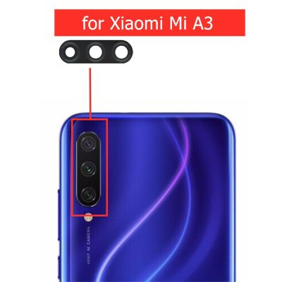 2ชิ้นสำหรับ Xiaomi Mi A3กล้องเลนส์แก้วกลับกล้องด้านหลังเลนส์แก้วด้วยกาวสำหรับ Xiaomi Mia3ซ่อมเปลี่ยนอะไหล่