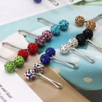 12Pcs Muslim Hijab Scarf Safety Pin Clips Rhinestone Ball Brooch Fashion Jewelry Drop Ship Headbands