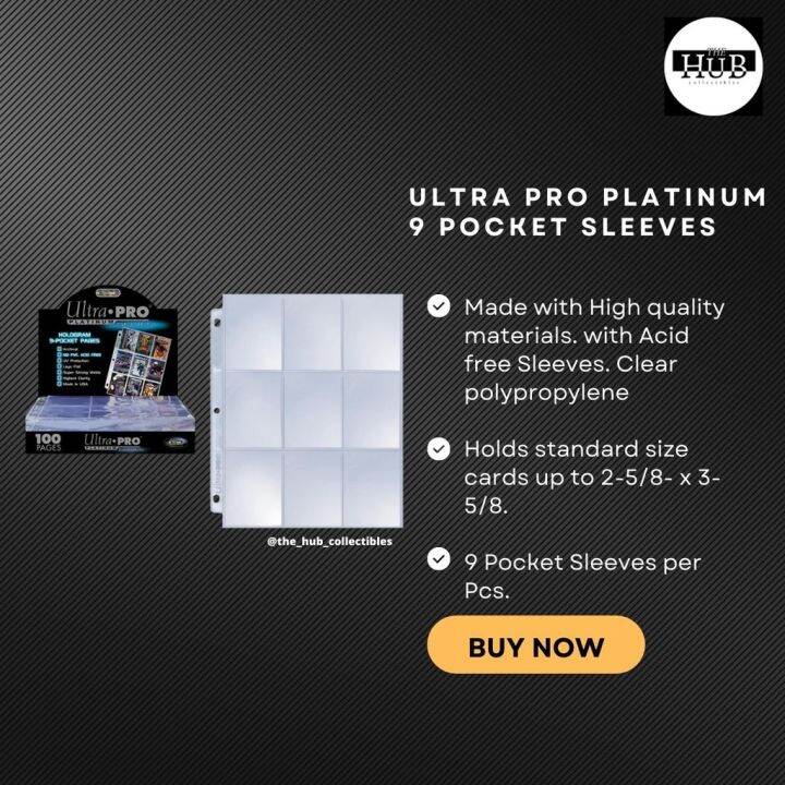 Ultra Pro Platinum Series 9 Pocket Sleeves NBA Cards KPOP Pokemon One