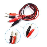 alligator test cable clip to banana plug 1 m with line multimeter plug output power cord red and black 1 pair