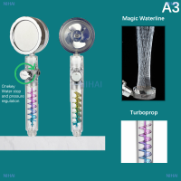 NIHAI พัดลมใบพัดแรงดัน360การไหลของประหยัดน้ำหัวฝักบัวแบบหมุนเทอร์โบคู่อุปกรณ์เสริมฝักบัวอาบน้ำเหนือศีรษะพัดลมแบบใบพัด