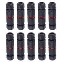 ✔▽ 10Pcs IP68 Waterproof Straight Cable Wire Connector Junction Box 3 Pin Electrical Connectors Outdoor Plug Socket Terminal Block