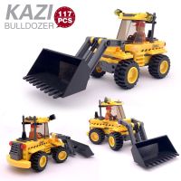 117ชิ้น Kazi 8042เมืองก่อสร้าง Bulldozer รถบรรทุกรถอาคารบล็อก Legoing เข้ากันได้ชุดเด็ก DIY ผู้สร้างอิฐของเล่นเพื่อการศึกษา