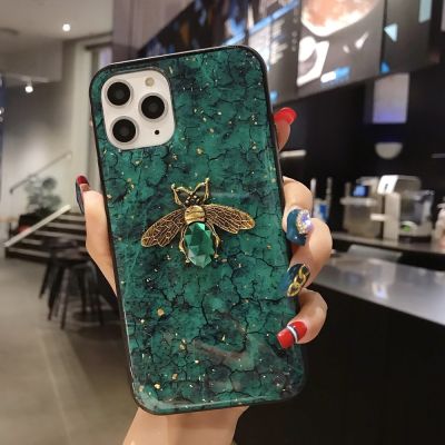 Luxury 3D Diamond Bee Glitte Soft Case For iPhone 11 12 13 Pro Max XR X XS 6s 6 7 8 Plus SE 2 Bling Marble Soft TPU Case Cover