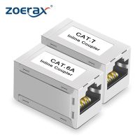 Coupler RJ45ป้องกัน ZoeRax เครื่องต่อสายอีเทอร์เน็ตแบบอินไลน์อะแดปเตอร์ตัวขยายอีเทอร์เน็ตตัวเมียเป็นตัวเมีย Cat7การสายเคเบิลอีเทอร์เน็ต Cat6/Cat5e