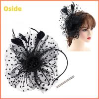 OSIDE ผู้หญิงสาว ค็อกเทล ดอกไม้ตาข่าย Fascinators ผม ที่คาดผม ALICE กิ๊บติดผมขนนก หมวก fascinator ที่คาดผมงานเลี้ยงน้ำชา