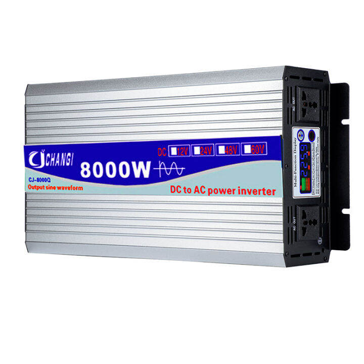 อินเวอร์เตอร์12v-24v-48v-60v-ไปยัง-ac-220v-6000w-8000w-หม้อแปลงแปลงแรงดันไฟฟ้าคลื่นไซน์บริสุทธิ์ตัวแปลงไฟในรถยนต์