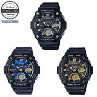 Time&amp;Time CASIO Standard นาฬิกาข้อมือผู้ชาย รุ่น AEQ-120W-1AVDF(ดำ), AEQ-120W-2AVDF(น้ำเงิน), AEQ-120W-9AVDF(ทอง) ประกันศูนย์ CMG