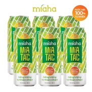 6 Lon Nước Mía Tắc Tự Nhiên Lon 240ml Míaha,miaha, mía lon, mía ha