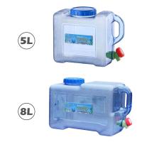 5L 8L Portable Car Driving Water Bucket PC Thickened Camping Water Tank Portable Water Container With Faucet For Camping Hiking