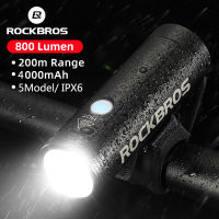 ROCKBROS Bike Light 400-1000Lumen Bicycle Headlight USB Rechargeable Flashlight IPX6 Waterproof MTB Road Cycling Front Lamp