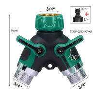 2-Way Metal Body Garden Hose Watering Splitter Heavy Duty Y Connecter for Faucet Irrigation Distributor 34 Valve Adapter Kit