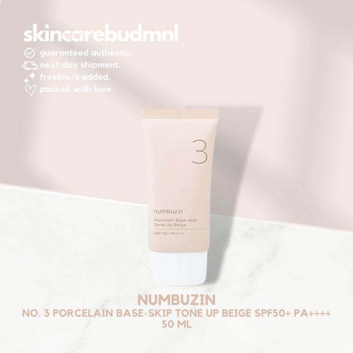 Numbuzin No. 3 Porcelain Base-skip Tone Up Beige SPF50+ PA++++ 50 ml by ...