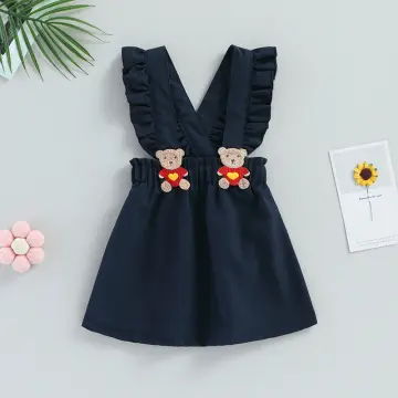 Girls black 2025 overall dress