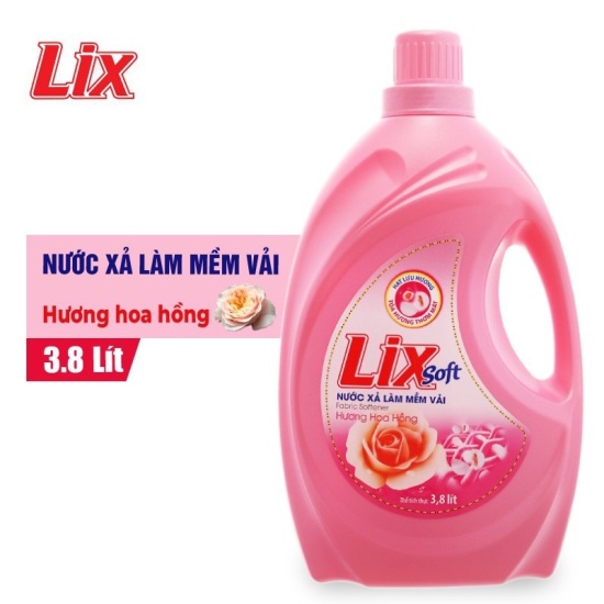 Nước xả vải lix soft hương hoa hồng 3.8 lít lsh38 - ảnh sản phẩm 2