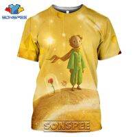 New Product Sonspee เสื้อยืดเจ้าชายน้อยพิมพ์ 2023 3d ผู้ชายผู้หญิงสนุกสบาย ๆ ฮิปฮอปถนนการ์ตูนภาพยนตร์กุหลาบเสื้อยืดด้านบน Xs-5xl