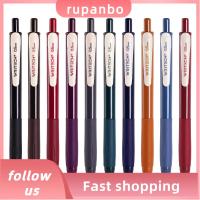 RUPANBO039392692 10ชิ้นปากกาโรลเลอร์บอลหมึกเจลแห้งเร็วปากกาโรลเลอร์บอลแบบพับเก็บได้ปากกาหมึกเจลปากกาสีวินเทจใช้ในบ้าน