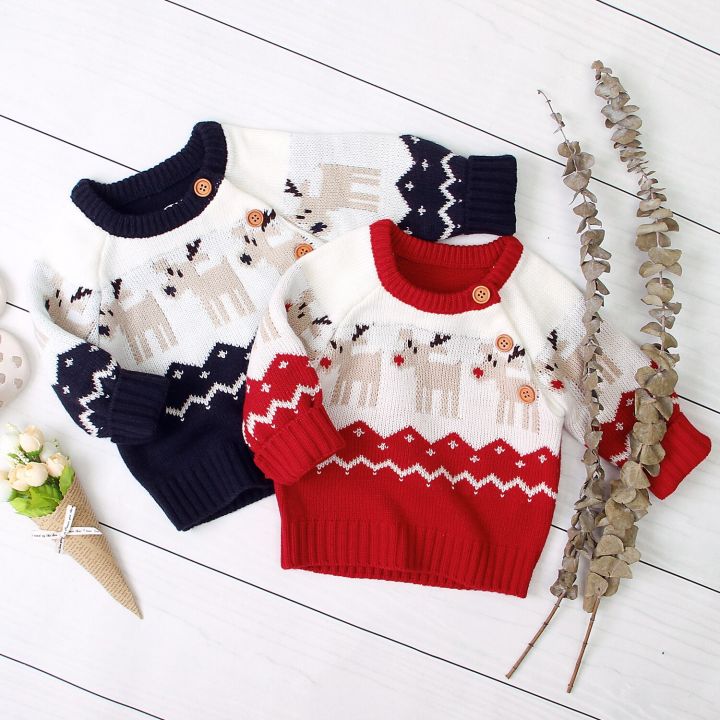 christmas-children-girls-boy-knitted-cartoon-sweater-round-neck-long-sleeve-loose-sweater-with-elk-pattern-for-spring-and-winter