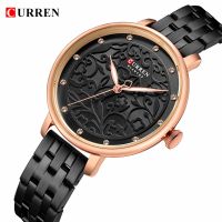 [Aishang watch industry]2019 CURREN ใหม่ผู้หญิงผิวดำนาฬิกาธุรกิจนาฬิกาควอตซ์สุภาพสตรียอดนิยมแบรนด์หรูหญิงนาฬิกาข้อมือสาวนาฬิกา Relógio Feminin