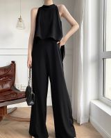 Trudy62 - Mina Jumpsuit in black จั้มสูทขายาวสีดำ (Pre-Order 10-15 Days)