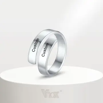 Personalized Promise Rings with 3 Birthstones Custom Name Infinity Love  from Black Diamonds New York