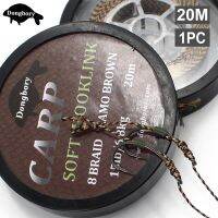 20M 8 Strands Carp Fishin Line Soft Hooklinks Hair Braid Camo Brown Hook Link Carp Rig Wire Fishing Hook Rigs Tackle Accessoires Fishing Lines