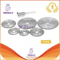 iRemax 7 ชิ้น/เซ็ต MINI HSS ใบเลื่อยวงเดือนแผ่นสว่าน 22-50 มิลลิเมตรสำหรับไม้ Dremel เครื่องตัดโลหะเครื่องมือ mandrel จานตัดชุด