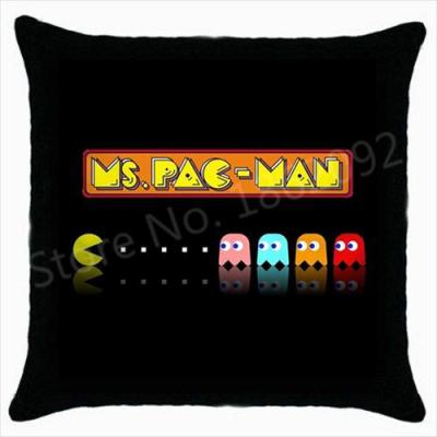 Novelty Pacman Cushion Cover Black Pacman Throw Pillow Case Funny Pacman Computer Game Gifts Gamer Car Home Decor Two Sides 18