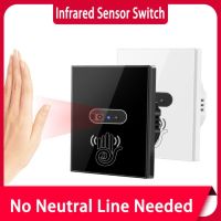 ☫△► Smart Wall Light Switch Hand Sweep Sensor Glass Screen Panel without Touch EU IR Infrared Lights Sensor Switch 100V 240V