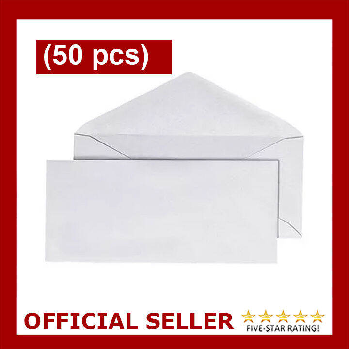 50 Pieces White Mail Envelope Long Short Standard Size Office Supplies ...