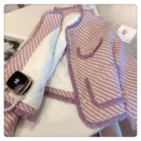 Spot parcel post Purple High-End Classic Style Ladies New Coat 2023 Early Autumn New French Socialite High Sense Cardigan Top