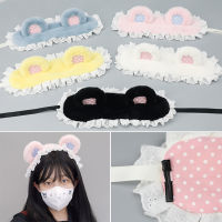 Cute Girl Headwear Cosplay Headband Lolita Supplies Pleated Lace Hair Band Lace Hair Accessories Polka Dots Hairbands