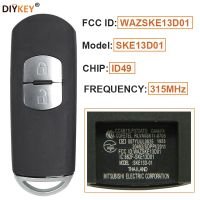 DIYKEY FCC:WAZSKE13D01 Model:SKE13D01 315MHz 2 Button Smart Remote Key Fob ID49 Chip for Mazda CX-3 CX-5 Axela Demio