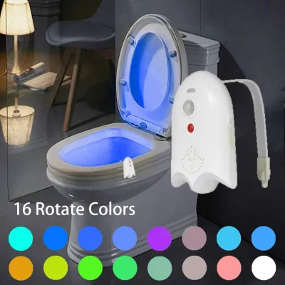 Motion Sensor Toilet Lamp 16 Colors Led Night Light USB Rechargeable with Aromatpy for Bathroom Toilet Seat Bowl WC Light