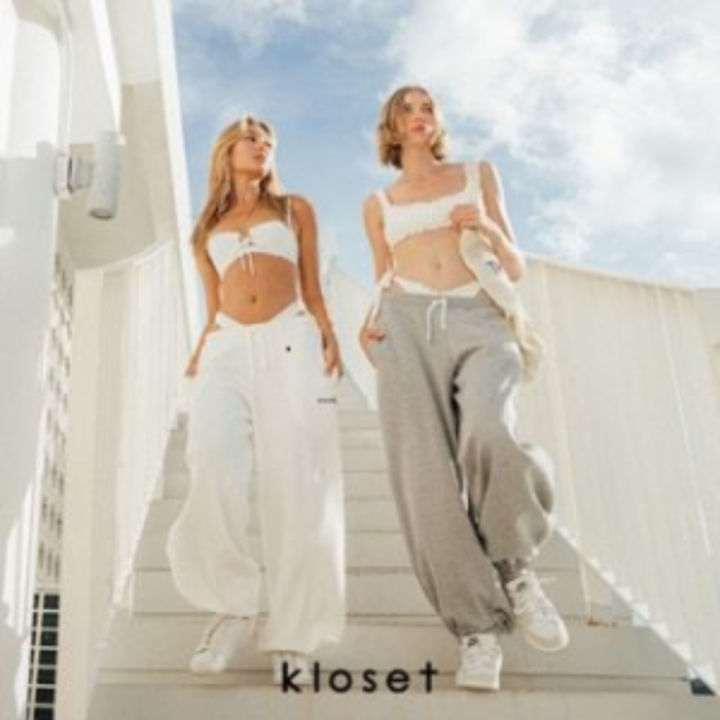 kloset-kk21-p001-kloset-sweatpants-กางเกงวอร์ม-กางเกงขายาวง-กางเกงยางยืด-กางเกงผู้หญิง-กางเกงแฟชั่น