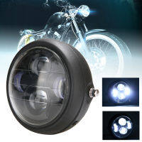 6.5 "ไฟหน้าโปรเจ็คเตอร์ LED ตานางฟ้ารถจักรยานยนต์สีขาว + ขายึดรถสำหรับ Harley