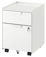 ทร็อตเตน ตู้ 2 ลิ้นชักมีล้อเลื่อน, ขาว (TROTTEN Drawer unit w 2 drawers on castors, white )