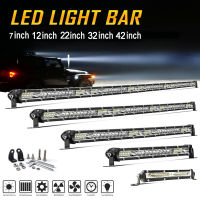 ไฟสปอตไลท์ Led 12v รถยนต์ 24V 6D LED Led Super bright Lampu Light Bar Ultra Thin 7-32 Inch for 4X4 Trucks ATV Off Road Spot Flood Combo Driving Work Lights