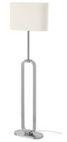 UPPVIND Floor lamp, nickel-plated/white, 150 cm (อุปป์วินด์ โคมไฟตั้งพื้น , ชุบนิกเกิล/ขาว, 150 ซม.)