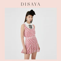 [DISAYA] - Heart Burnout Velvet Flared Shorts กางเกงขาสั้นผ้ากำมะหยี่ลายหัวใจ